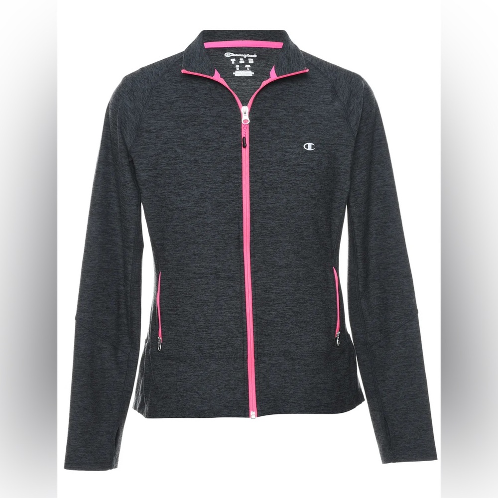 Champion Women's Dark Gray Jacket with Pink Trim
